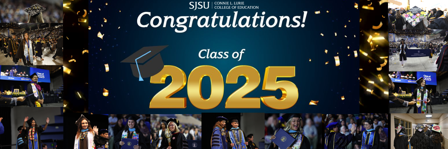 congratulations class of 2025 banner with graduation photos